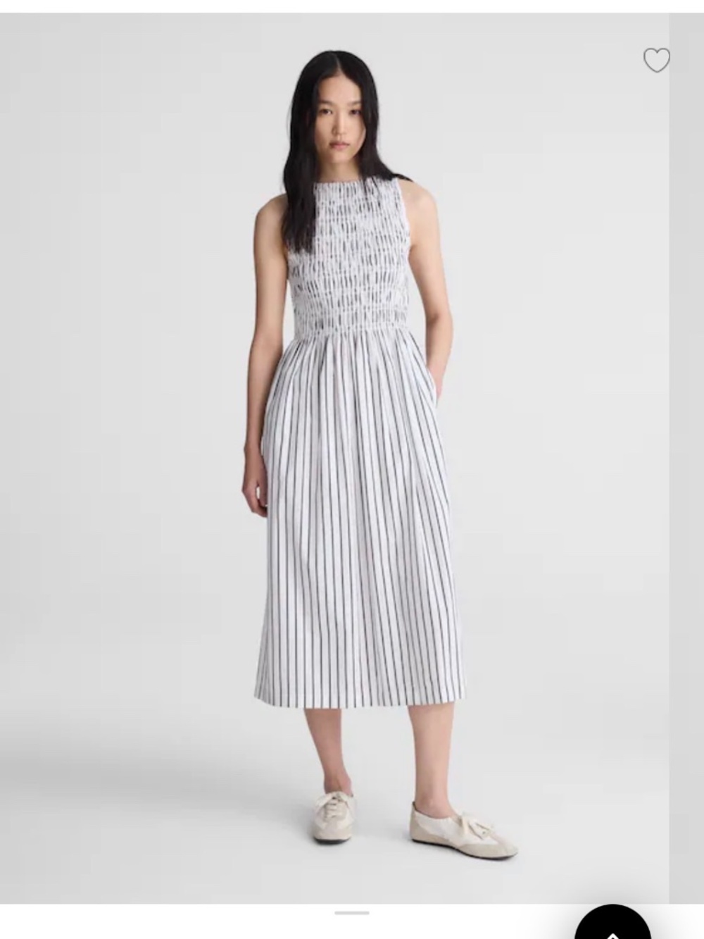 Madewell Boatneck Smocked Midi Dress NWT Sz XS